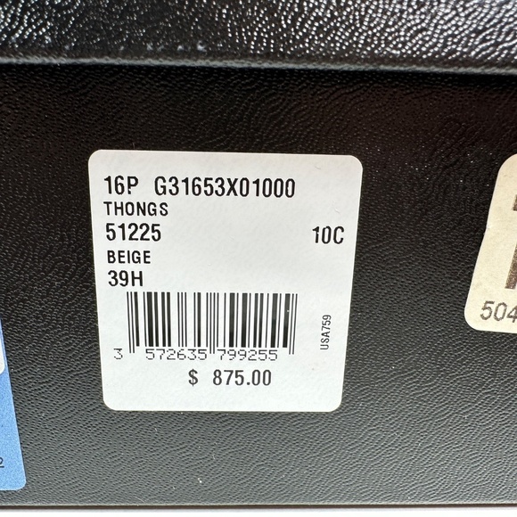 CHANEL Faux Pearl Thong Flat Beige Sandal Women's Size 39 1/2 With Box - Picture 3 of 16